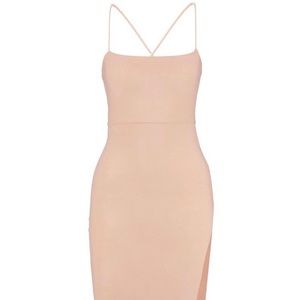 Petite Cross Back Thigh Split Midi Dress